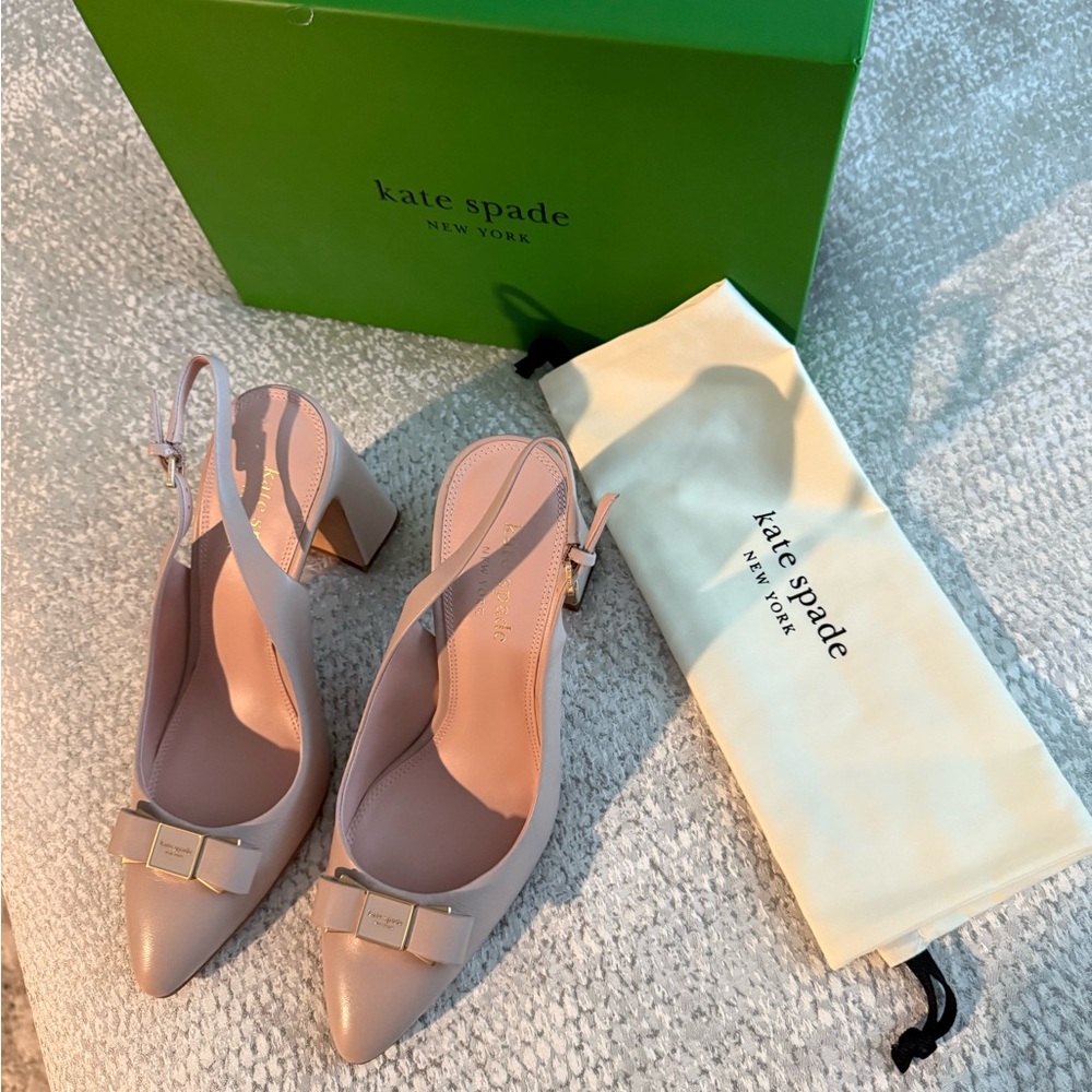 Kate Spade Bowlie Sling Heels Elegant Design - Picture 2 of 14